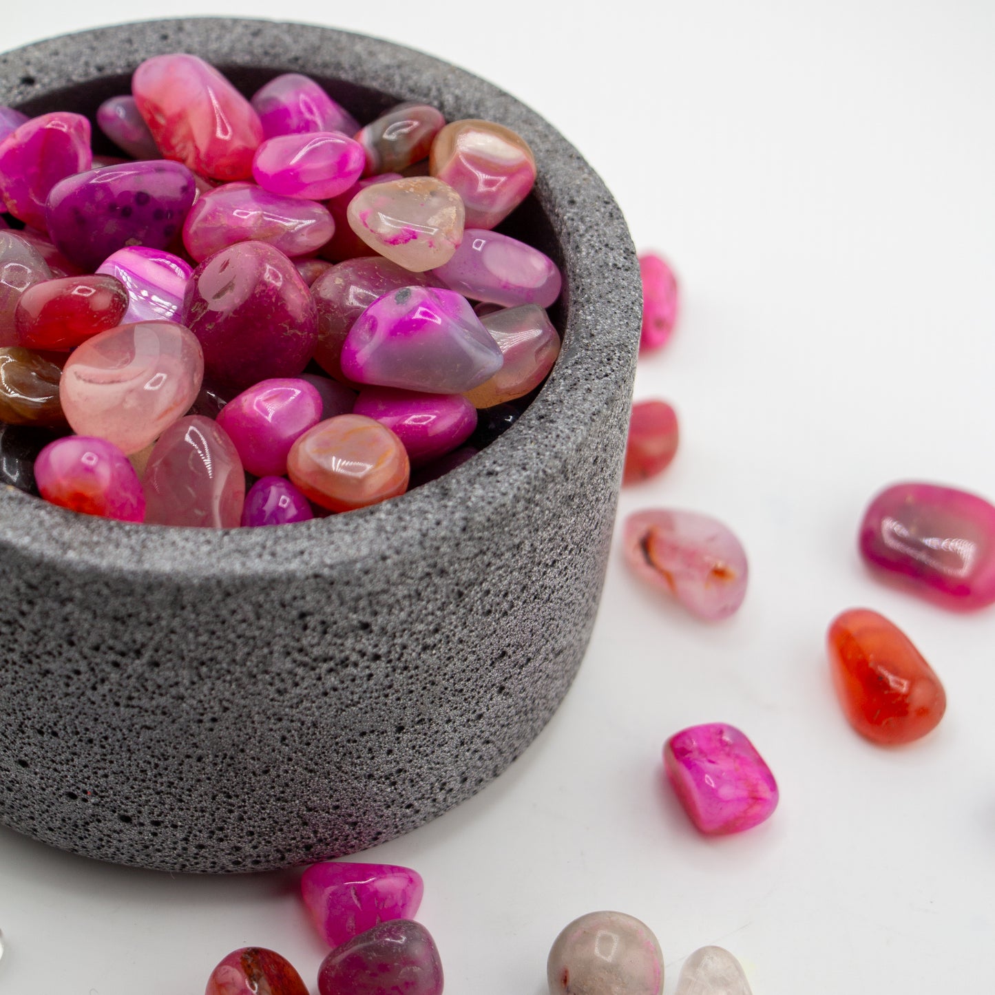 Cuarzo Ágata Bugambilia Pulido – Piedra Rosa Morado de Protección Emocional y Bienestar para Velas y Decoración