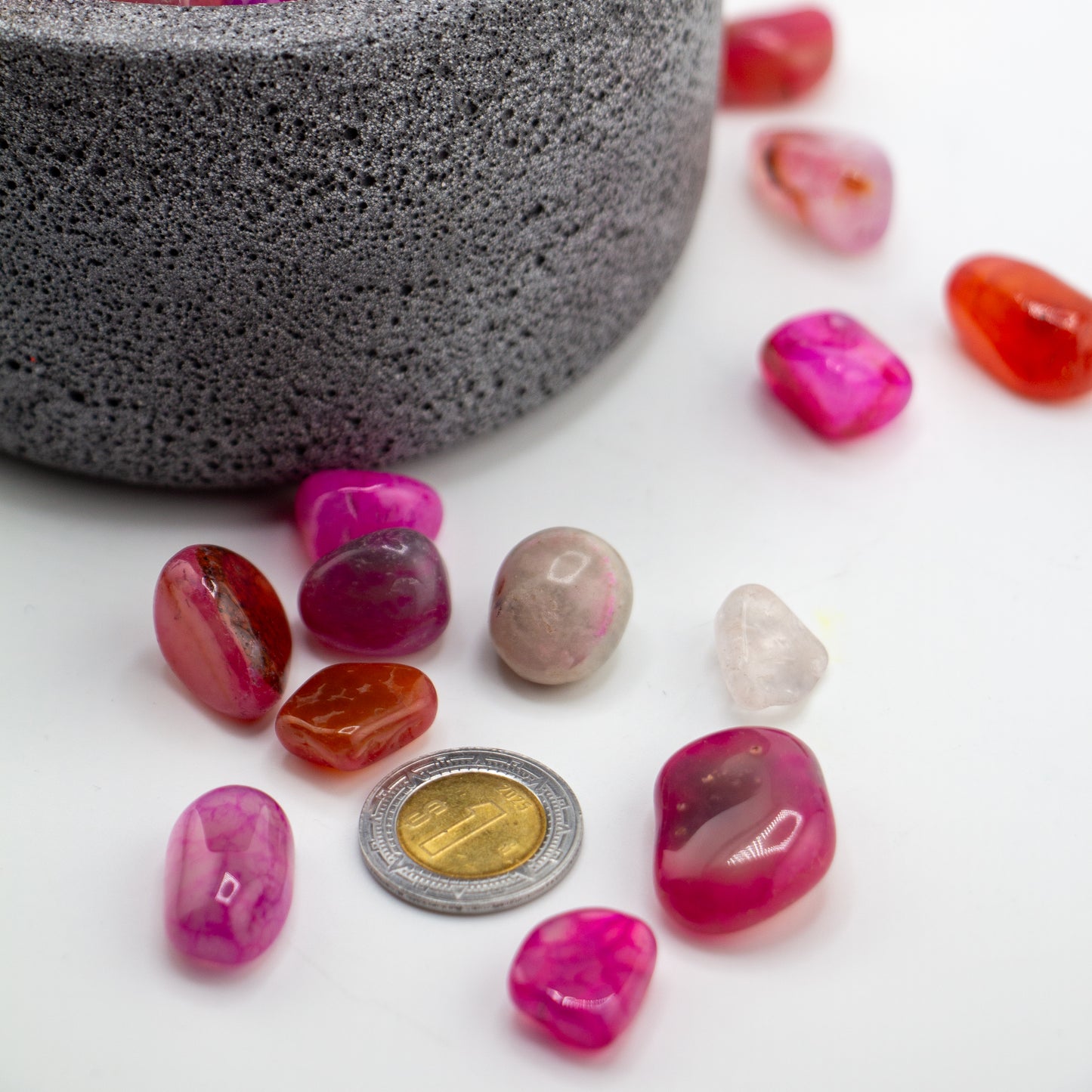 Cuarzo Ágata Bugambilia Pulido – Piedra Rosa Morado de Protección Emocional y Bienestar para Velas y Decoración
