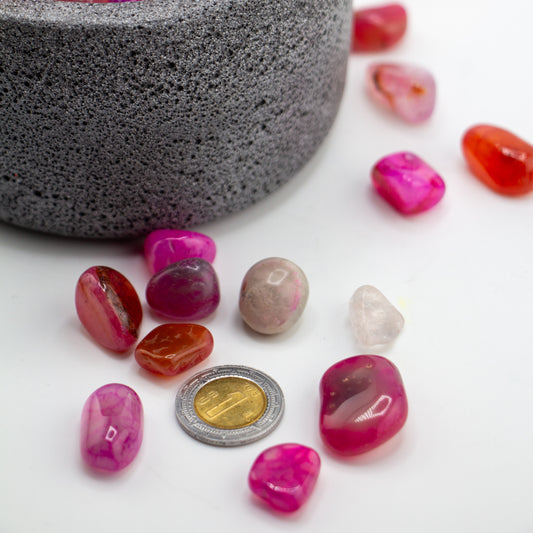Cuarzo Ágata Bugambilia Pulido – Piedra Rosa Morado de Protección Emocional y Bienestar para Velas y Decoración