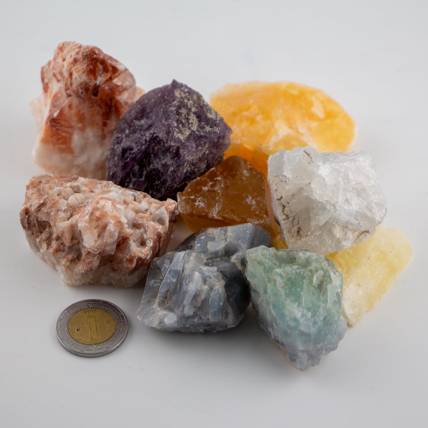 Cuarzos Surtidos en Bruto – Piedras Moradas, Azules, Amarillas, Blancas, Rojas Naturales para Decoración de Velas y Armonía