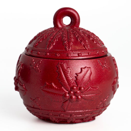 Esfera de Navidad de Concreto para Velas Navideñas 60ml - Roja (Edición Especial de Navidad)