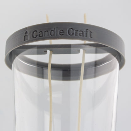 Herramienta para Centrado de Pabilos para Dos Mechas - Soporte de Mechas  (Wick Holder) - Gris- Tamaño: L para 2 Pabilos