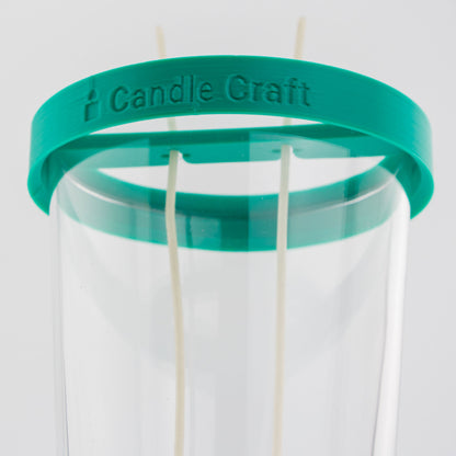 Herramienta para Centrado de Pabilos para Dos Mechas - Soporte de Mechas  (Wick Holder) - Verde - Tamaño: L para 2 Pabilos