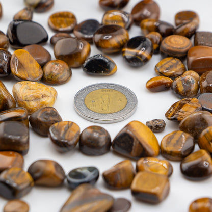 Cuarzo Ojo de Tigre Pulido – Piedra Ámbar, Café de Protección, Confianza y Energía Vital para Velas y Decoración
