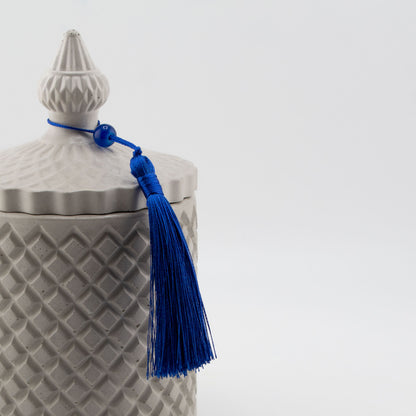 Borlas Chicas Decorativas - Azul Rey  - Oscuro para Velas – Tassels de Seda con Cuentas | Accesorios para Vasos de Velas de Lujo