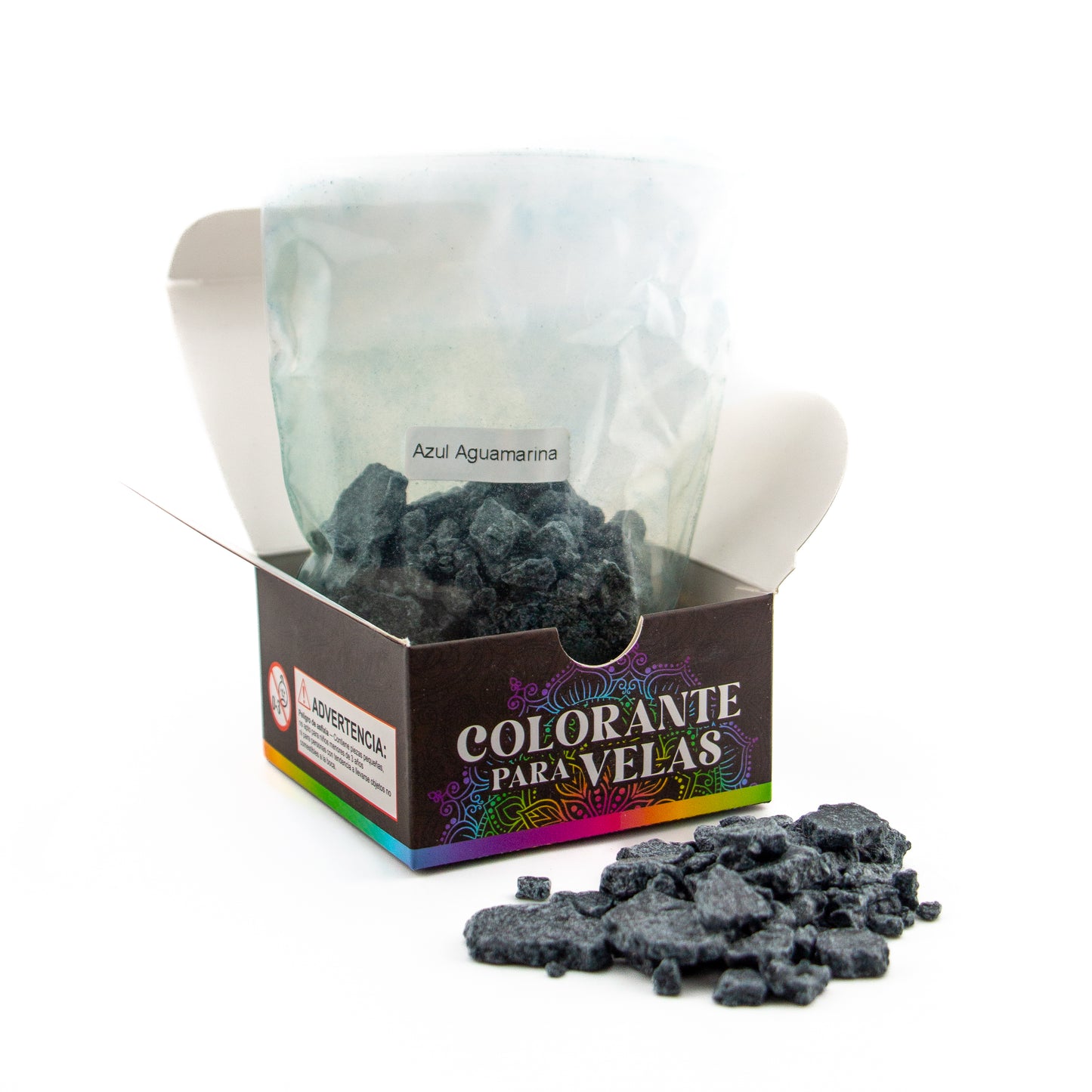 Colorante Sólido para Velas - Tinte en Escamas de Alta Concentración – Color: Azul Agua Marina