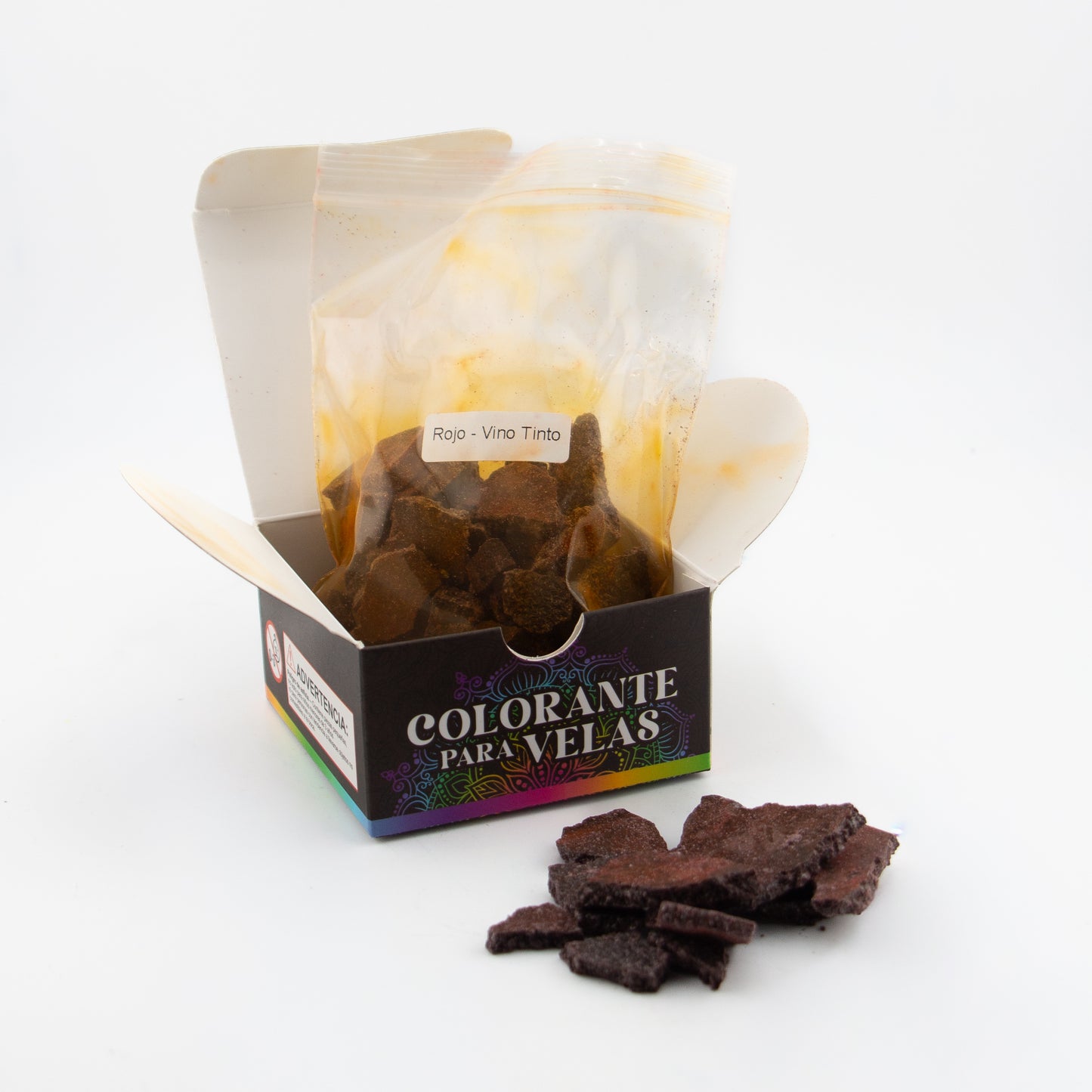 Colorante Sólido para Velas - Tinte en Escamas de Alta Concentración – Color: Rojo Vino Tinto