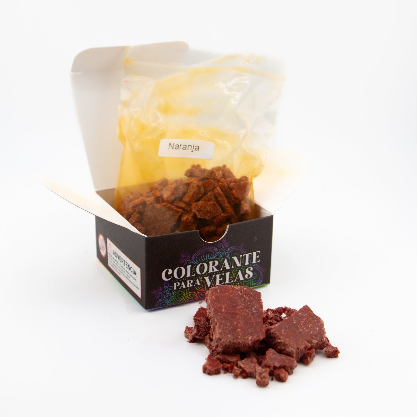 Colorante Sólido para Velas - Tinte en Escamas de Alta Concentración – Color: Naranja