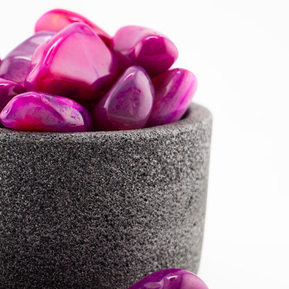 Cuarzo Ágata Rosa Bugambilia Pulido – Piedra Vibrante de Armonía, Amor y Energía Positiva para Velas, Decoración y Rituales