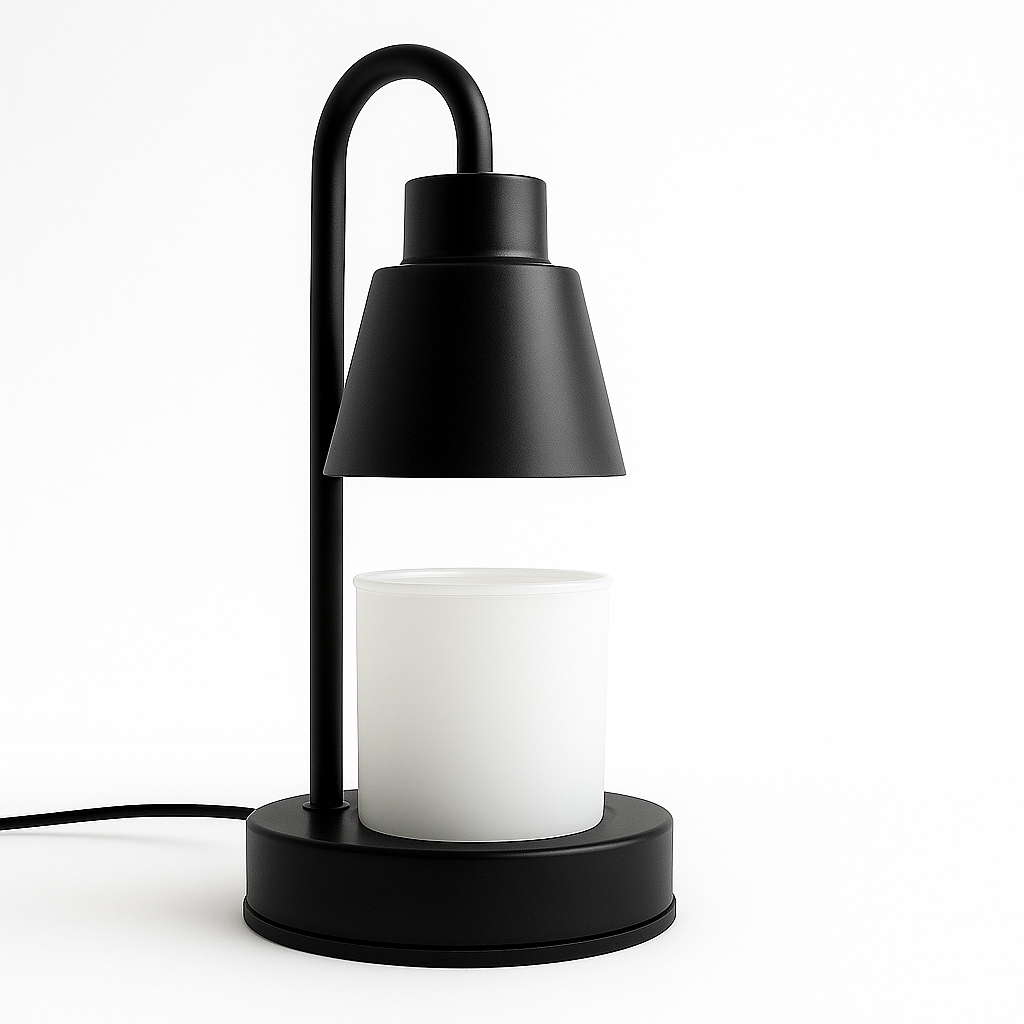 Lámpara Calentadora de Velas Aromáticas – Derretidor Eléctrico de Cera para Aromaterapia - 4 Niveles de Intensidad y Temporizador - Pequeño - Negro