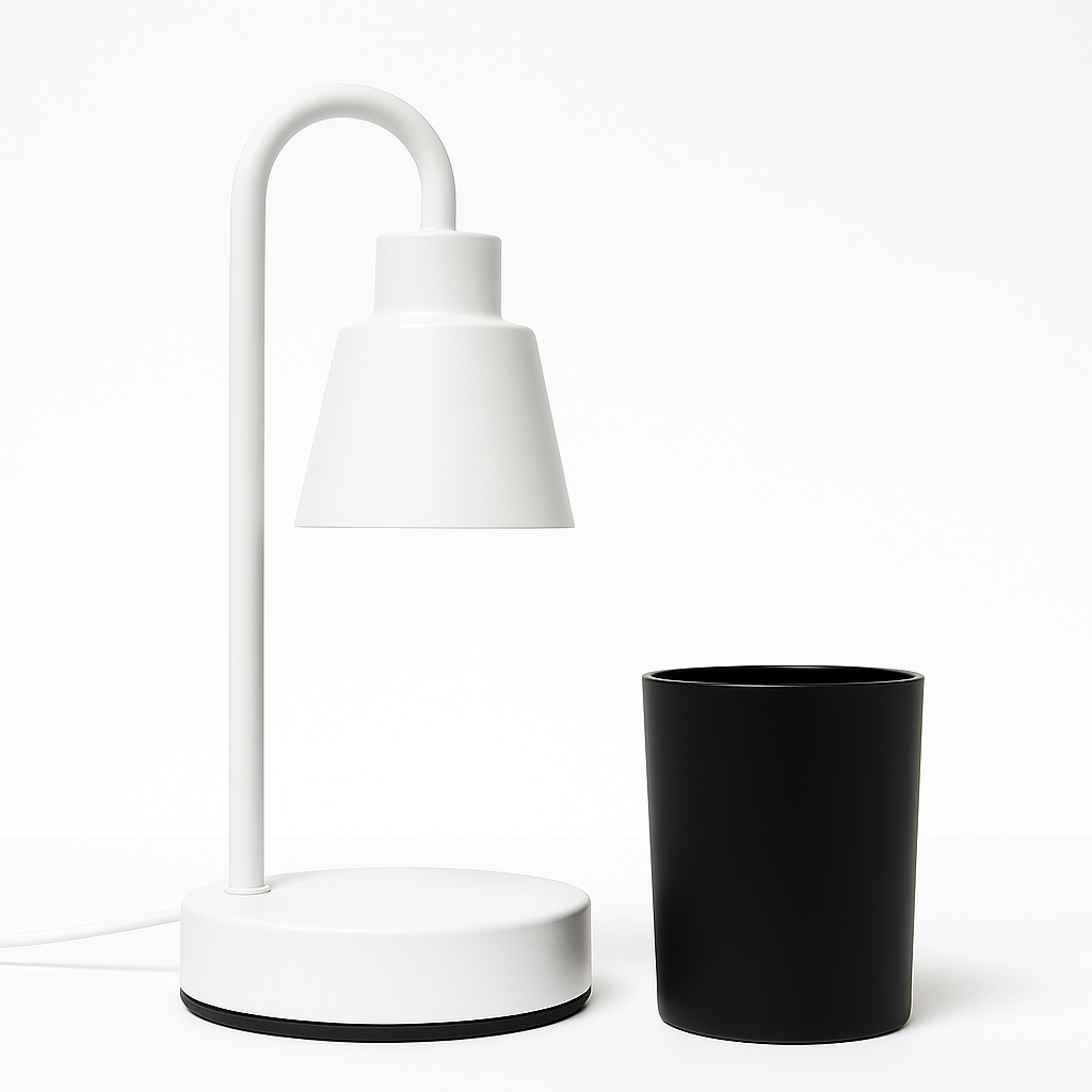 Lámpara Calentadora de Velas Aromáticas – Derretidor Eléctrico de Cera para Aromaterapia - 4 Niveles de Intensidad y Temporizador - Pequeño - Blanco