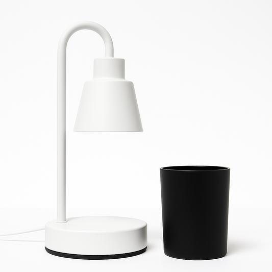 Lámpara Calentadora de Velas Aromáticas – Derretidor Eléctrico de Cera para Aromaterapia - 4 Niveles de Intensidad y Temporizador - Pequeño - Blanco