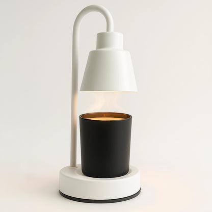 Lámpara Calentadora de Velas Aromáticas – Derretidor Eléctrico de Cera para Aromaterapia - 4 Niveles de Intensidad y Temporizador - Pequeño - Blanco