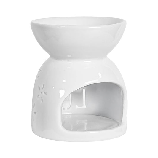 Quemador de Cera para Wax Melts  - Calentador de Cera Aromática de Cerámica - Blanco - Diseño Love