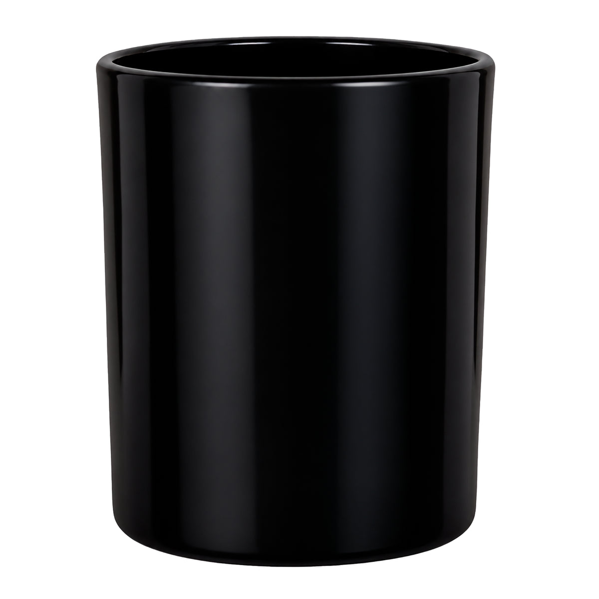 210ml - Mónaco Vaso de vidrio para velas - Frasco Negro Brillante