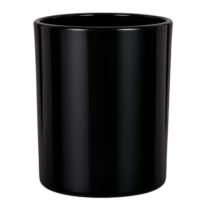 210ml - Mónaco Vaso de vidrio para velas - Frasco Negro Brillante