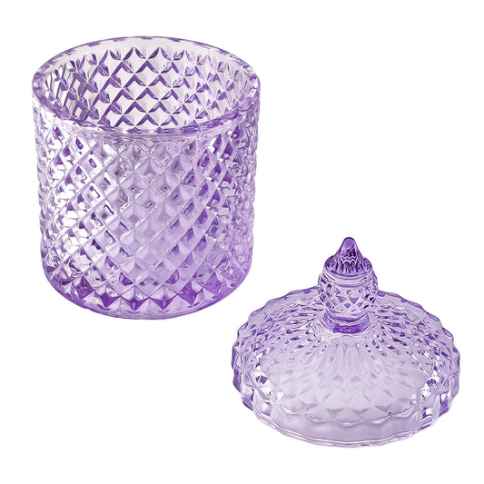 300ml - París Vaso de lujo de vidrio para velas - Frasco Morado Brillante