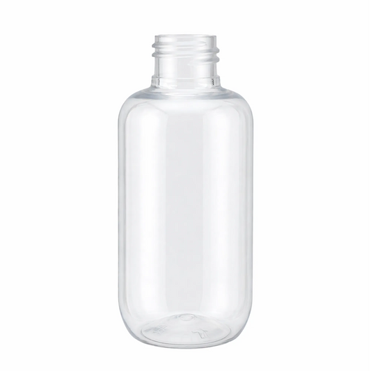 140ml Botella de Plástico Redondo PET - Rosca R-24 - Transparente