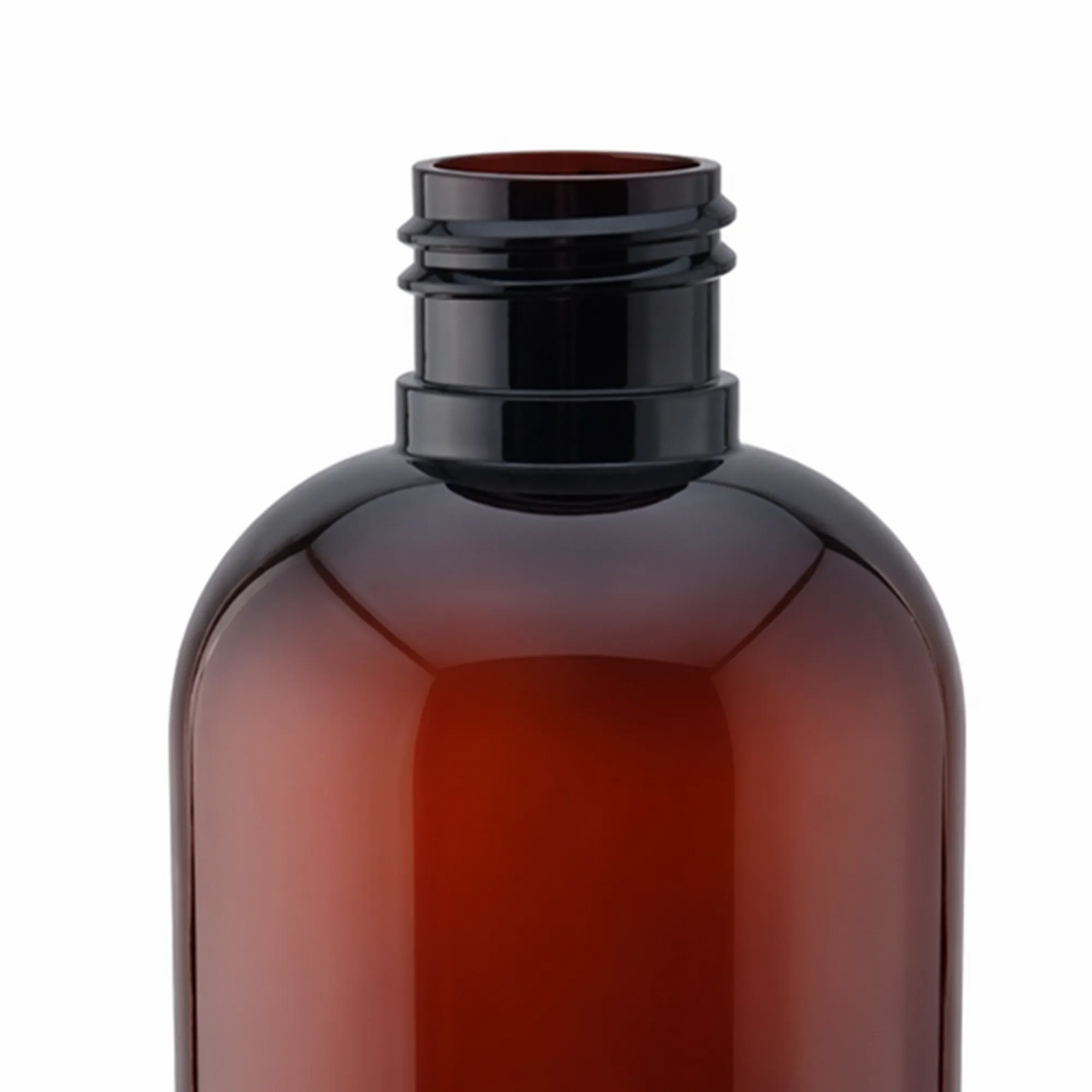 250ml Botella de Plástico Redondo PET - Rosca R-24 - Ámbar Transparente