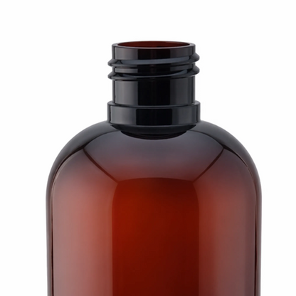 250ml Botella de Plástico Redondo PET - Rosca R-24 - Ámbar Transparente