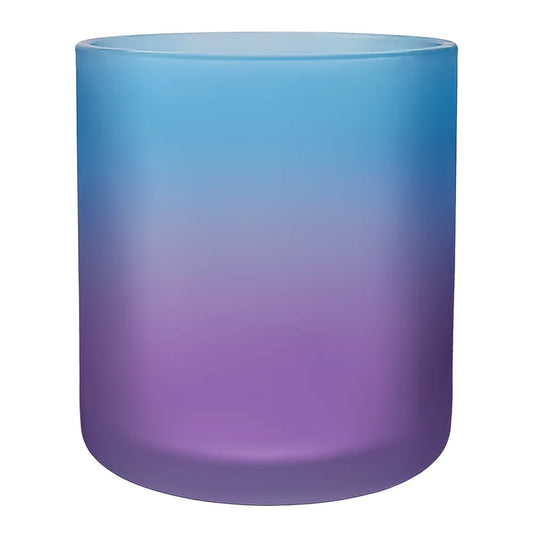 300ml - Mónaco Vaso de vidrio para velas - Frasco 2 colores: Azul y Morado Satinado