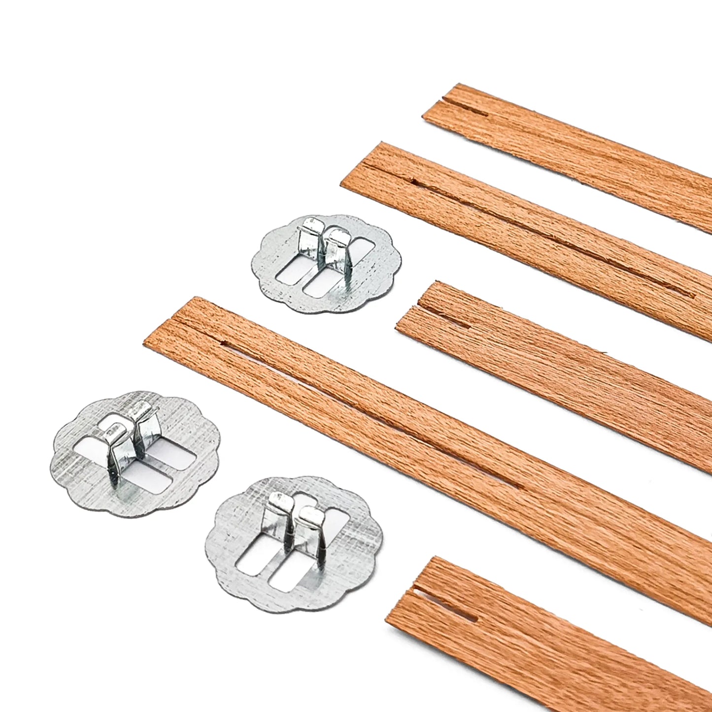 Pabilo de Madera para Velas - Forma Cruz 10×80 mm - Mecha de Madera con Fichas