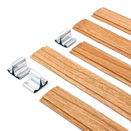 Pabilo de Madera para Velas - Doble 22×150 mm - Mecha de Madera con Fichas