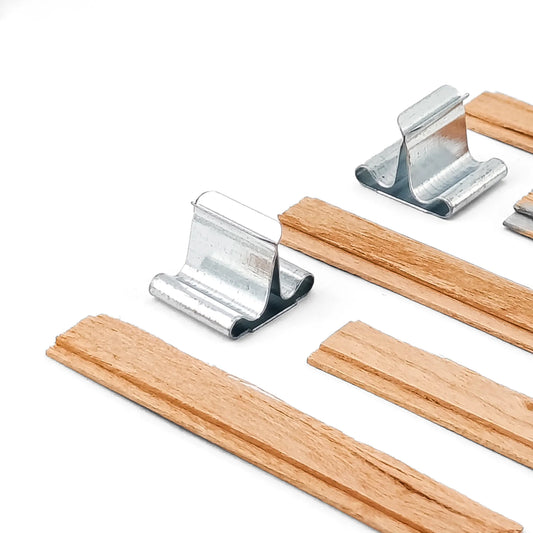 Pabilo de Madera para Velas - Doble 10×150 mm - Mecha de Madera con Fichas