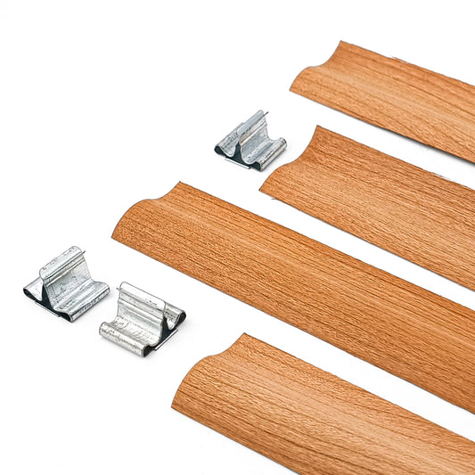 Pabilo de Madera para Velas - Curvos Ondulado Forma S - 30×120 mm - Mecha de Madera con Fichas