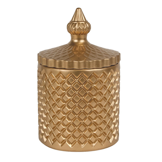 310ml - Carrara Vaso de Concreto para velas con tapa - Dorado