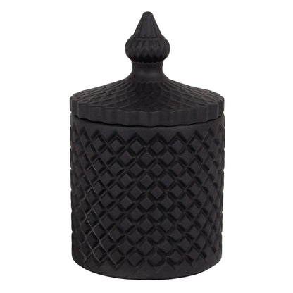 310ml - Carrara Vaso de Concreto para velas con tapa - Negro