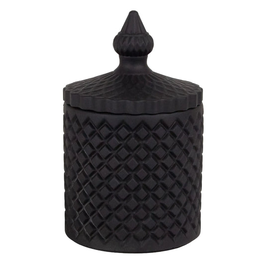 310ml - Carrara Vaso de Concreto para velas con tapa - Negro