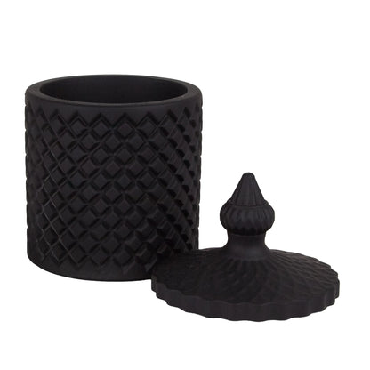 310ml - Carrara Vaso de Concreto para velas con tapa - Negro