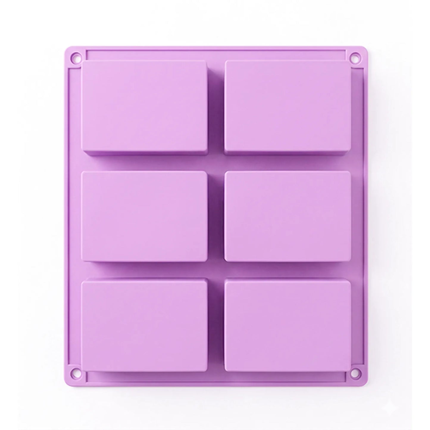 Molde Rectangular de Silicón Para Jabón - Molde para Jabones Artesanales - 6 cavidades - Morado