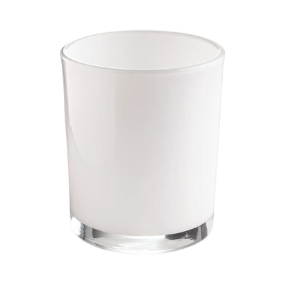 210ml - Mónaco Vaso de vidrio para velas - Blanco Brillante