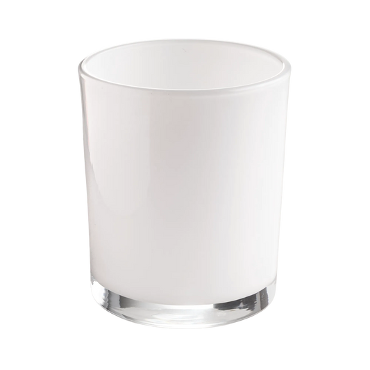 210ml - Mónaco Vaso de vidrio para velas - Blanco Brillante