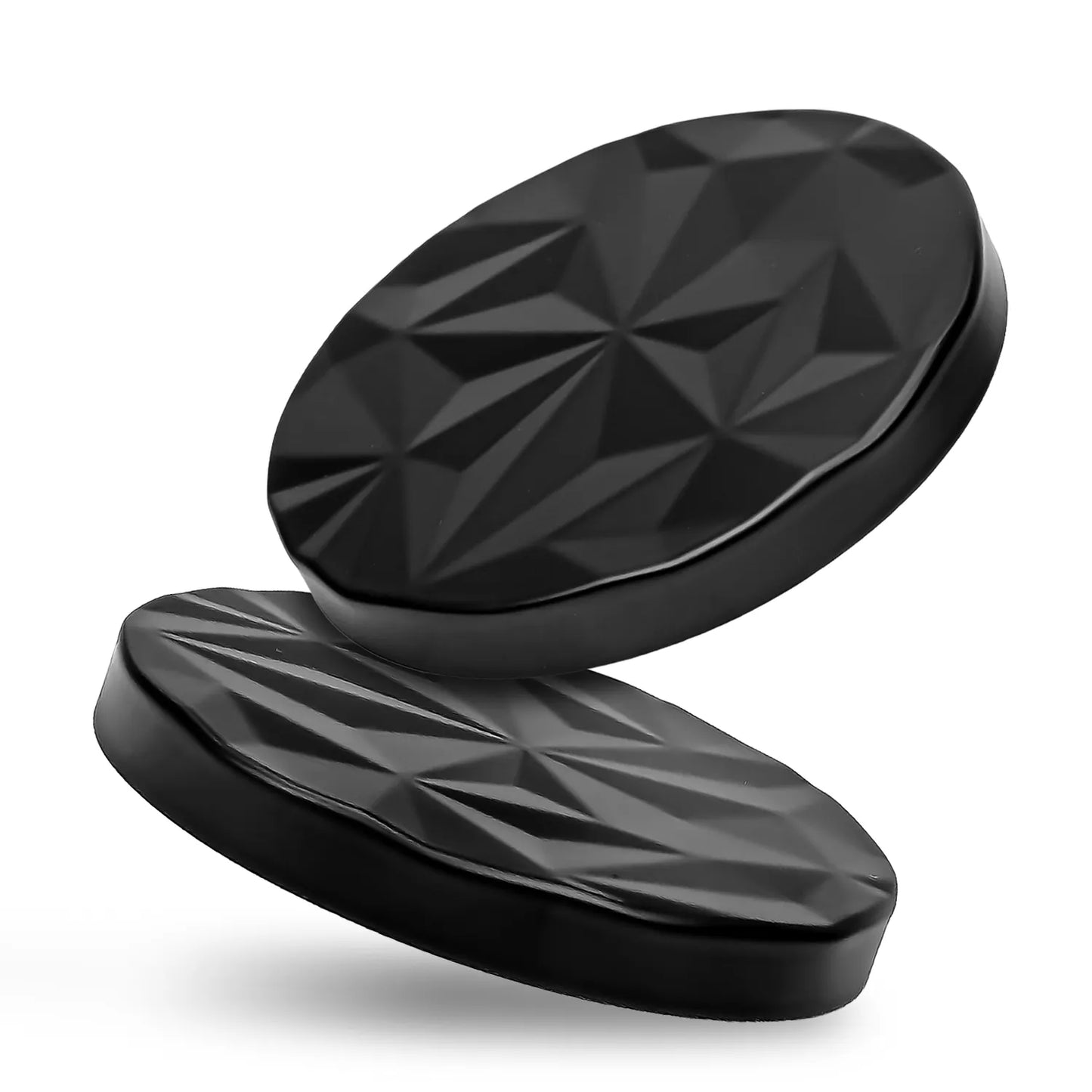 Tapa de Aluminio L para vasos de velas - Diseño Diamantado - Tapa para Vela Color Negro Mate