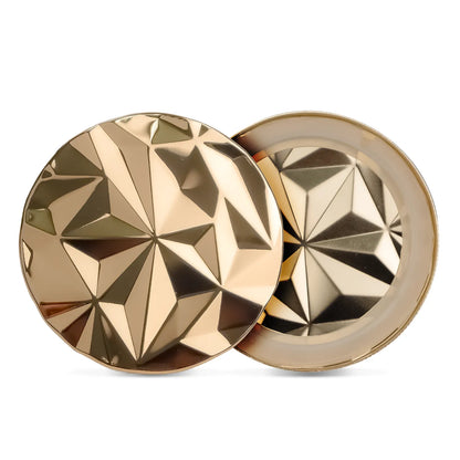 Tapa de Aluminio XS para vasos de velas - Diseño Diamantado - Tapa para Vela Color Dorado Metálico