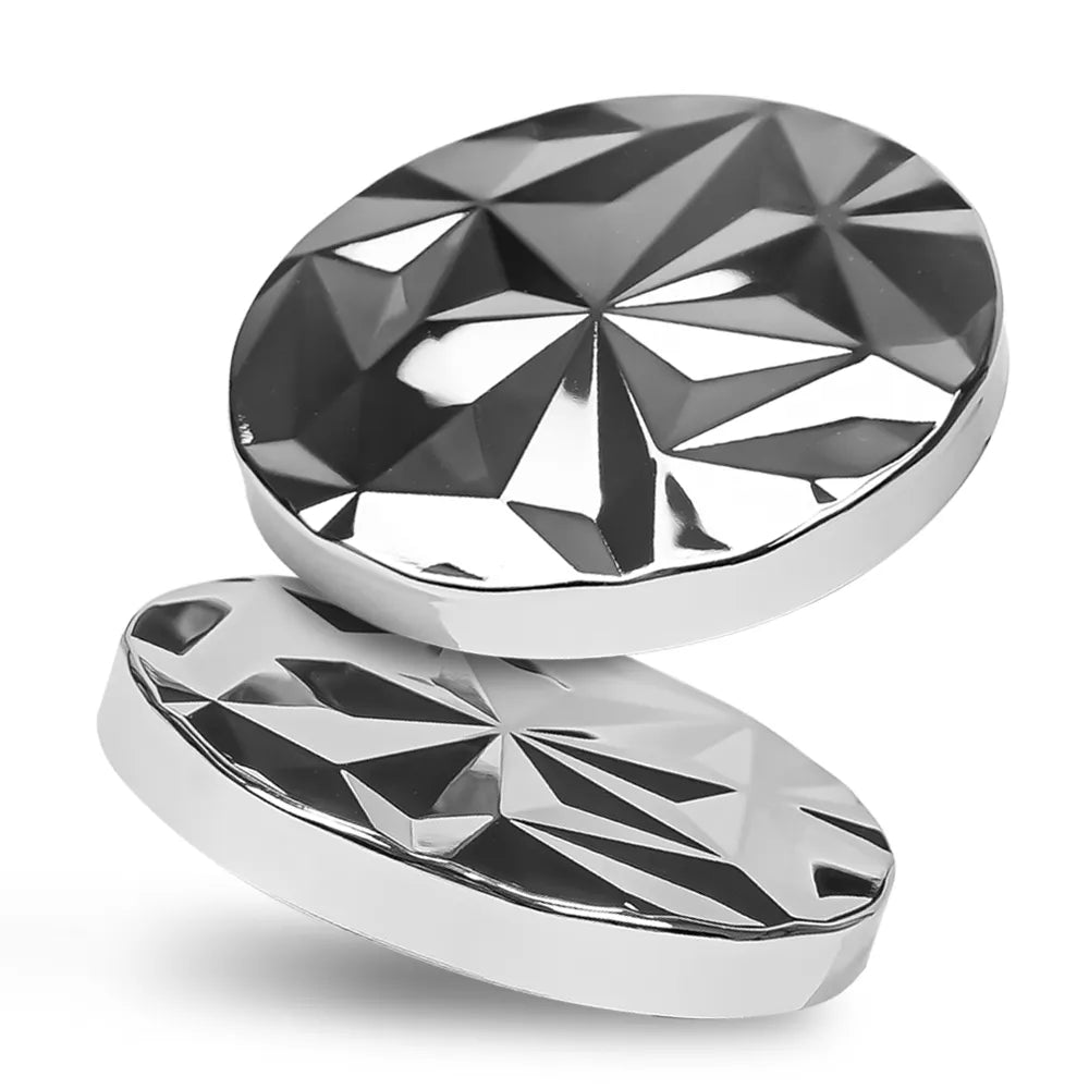 Tapa de Aluminio M para vasos de velas - Diseño Diamantado - Tapa para Vela Color Plata Metálico