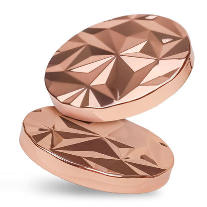 Tapa de Aluminio XS para vasos de velas - Diseño Diamantado - Tapa para Vela Color Oro Rosado Metálico