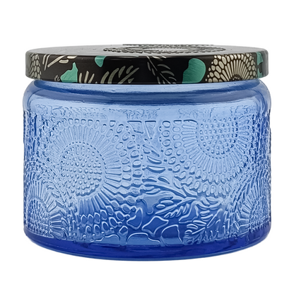140ml - Londres Vaso de vidrio para velas - Azul