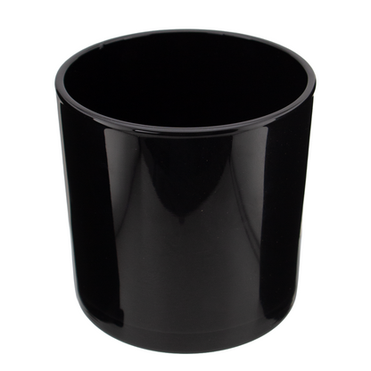 560ml - Mónaco Vaso de vidrio para velas - Negro Brillante