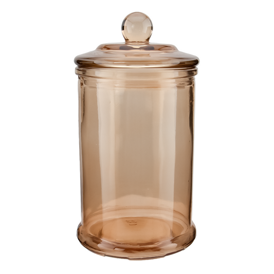 400ml - Oxford Vaso de vidrio para velas estilo columna cilíndrico - Ámbar / Champagne Transparente