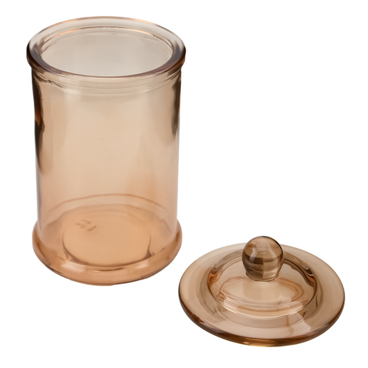 400ml - Oxford Vaso de vidrio para velas estilo columna cilíndrico - Ámbar / Champagne Transparente