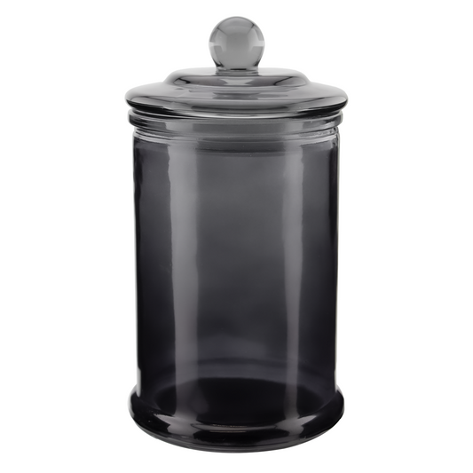 400ml - Oxford Vaso de vidrio para velas estilo columna cilíndrico - Gris Humo Transparente