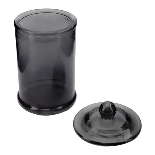 400ml - Oxford Vaso de vidrio para velas estilo columna cilíndrico - Gris Humo Transparente