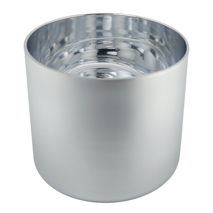 620ml - Mónaco Vaso de vidrio para velas - Inspirado en Bath Body Works® / White Barn® - Plata Mate / Metállico