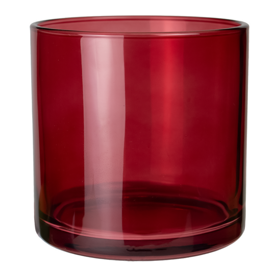 560ml - Mónaco Vaso de vidrio para velas - Rojo Vino Tinto - Transparente
