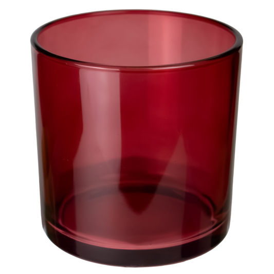 560ml - Mónaco Vaso de vidrio para velas - Rojo Vino Tinto - Transparente
