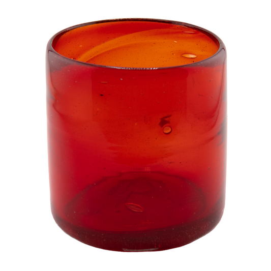 260ml - Florencia Vaso de vidrio soplado artesanal - Rojo - Hecho a mano